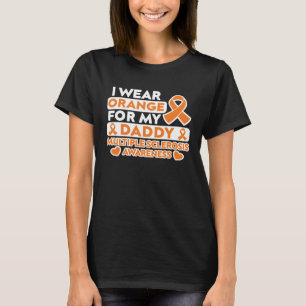 T-shirt Je porte orange pour mon papa MS sclérose en plaqu