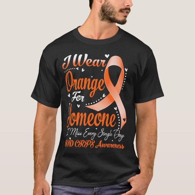 T-shirt Je Porte Orange Pour Quelqu'Un RSD RCPS Sensibilis (Devant)