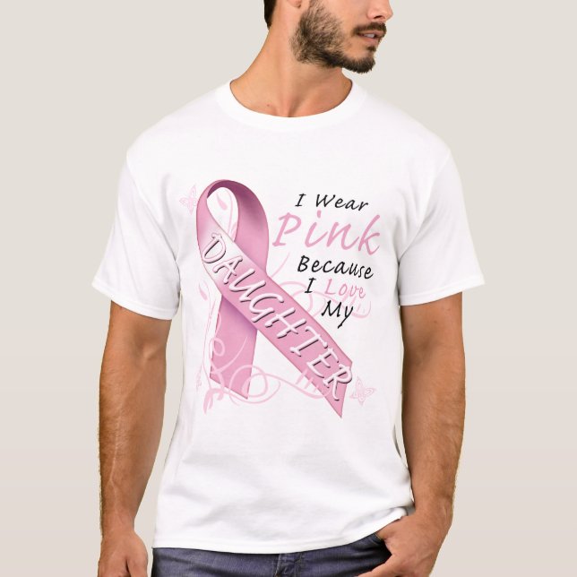 T-shirt Je porte rose puisque j'aime ma fille (Devant)