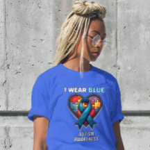 Je porte Sensibilisation sur l'autisme bleue - Puz