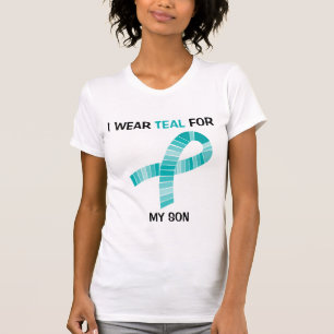 T-shirt Je porte Teal pour le ruban de Teal de conscience