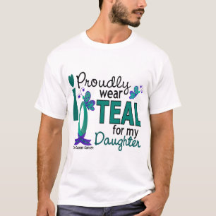 T-shirt Je porte Teal pour mon Cancer ovarien de la fille