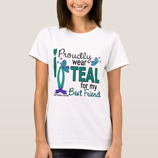 T-shirt Je porte Teal pour mon Cancer ovarien du meilleur (Devant)
