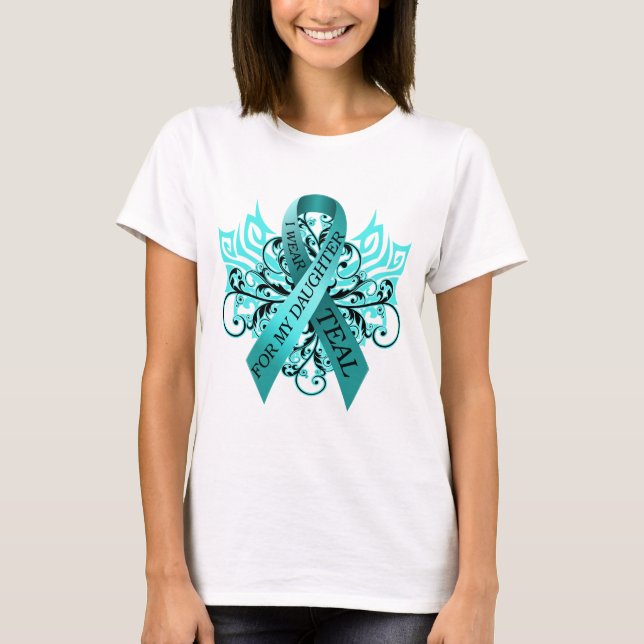 T-shirt Je porte Teal pour mon Daughter.png (Devant)