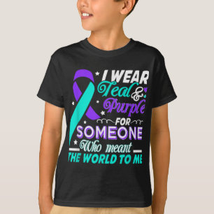 T-shirt Je Porte Turquoise & ; Purple Pour Quelqu'Un Qu