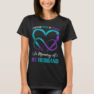 T-shirt Je Porte Turquoise & ; Violet En Mémoire De Mon