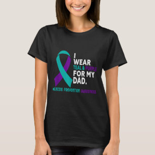 T-shirt Je Porte Turquoise & Violet Pour Mon Père Suic