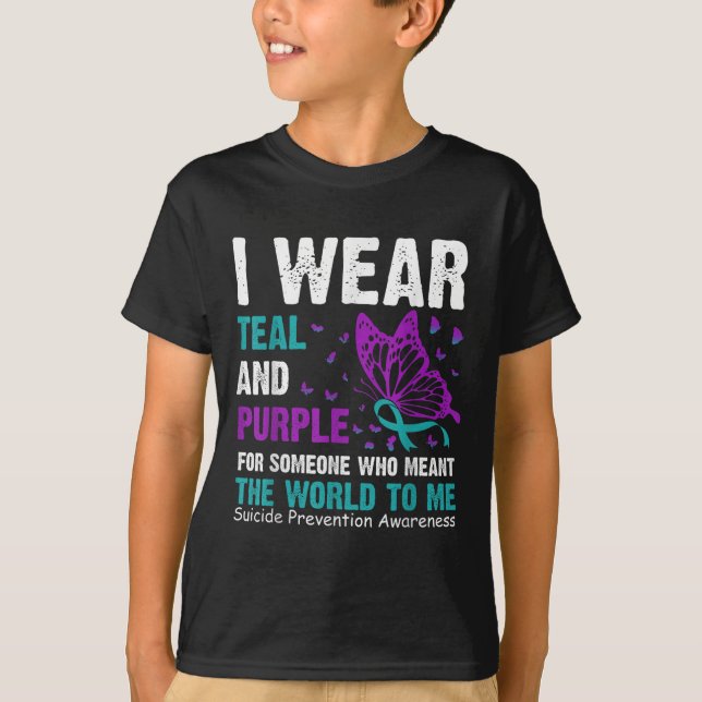 T-shirt Je Porte Turquoise &amp ; Violet Pour Quelqu'Un Qu (Devant)