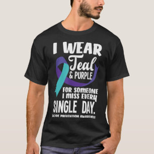 T-shirt Je Porte Turquoise & ; Violet Pour Quelqu'Un Qu
