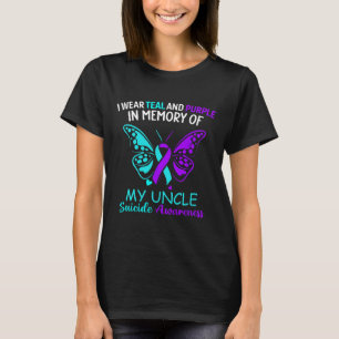 T-shirt Je Porte Turquoise Et Violet En Mémoire De Mon Onc