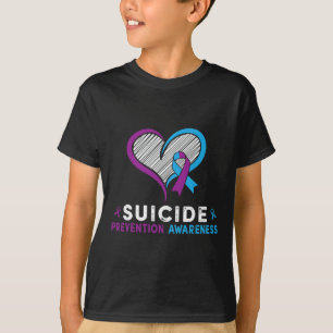 T-shirt Je Porte Turquoise Et Violet Pour La Prévention Du
