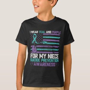 T-shirt Je Porte Turquoise Et Violet Pour Ma Nièce Suicide
