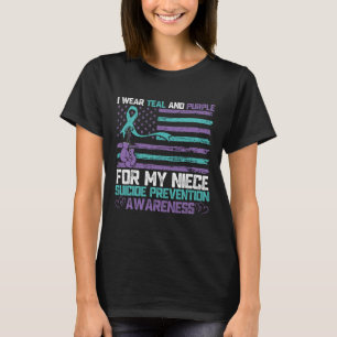 T-shirt Je Porte Turquoise Et Violet Pour Ma Nièce Suicide