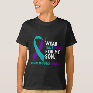T-shirt Je Porte Turquoise Et Violet Pour Mon Fils Suicide