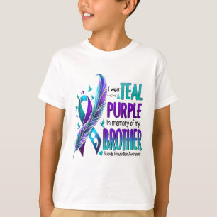 T-shirt Je Porte Turquoise Et Violet Pour Mon Frère Suicid