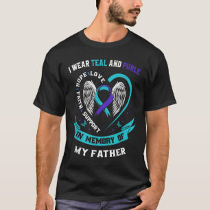 T-shirt Je Porte Turquoise Et Violet Pour Mon Père Suicide