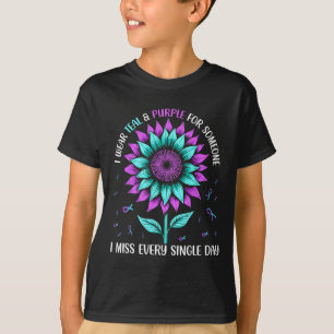 T-shirt Je Porte Turquoise Et Violet Pour Quelqu'Un Que Je