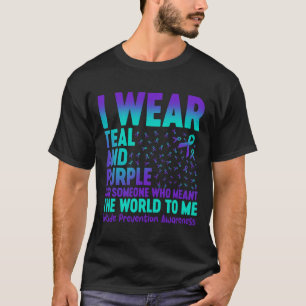 T-shirt Je Porte Turquoise Et Violet Pour Quelqu'Un Qui Ve