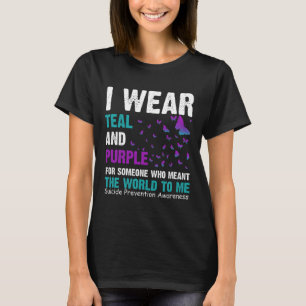T-shirt Je Porte Turquoise Et Violet Pour Quelqu'Un Qui Ve