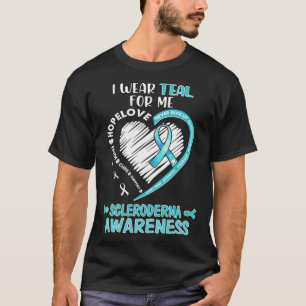 T-shirt Je porte turquoise pour moi Scleroderma Sensibilis