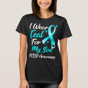 T-shirt Je Porte Turquoise Pour Mon Fils Sensibilisation a