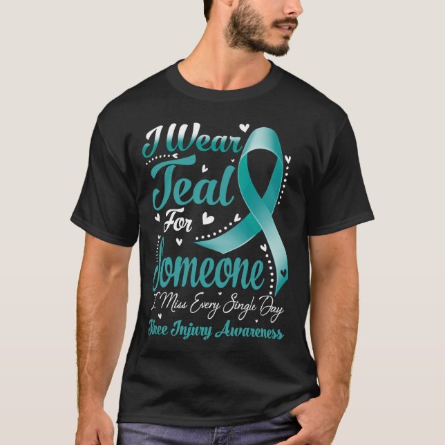 T-shirt Je Porte Turquoise Pour Quelqu'UN CONNAISSANCE DES (Devant)