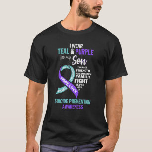 T-shirt Je Porte Turquoise & Violet Pour Mon Fils Préventi