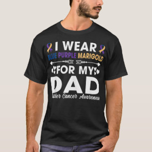 T-shirt Je Porte Un Marigold Violet Bleu Pour Papa Cancer
