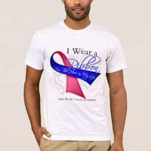 T-shirt Je porte un ruban pour mon héros - cancer du sein