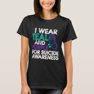 T-shirt Je Porte Un Soutien Turquoise Et Violet À La Sensi