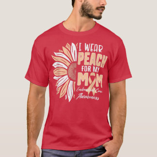 T-shirt Je Porte Une Pêche Pour Mon MDM Endométrique Cance