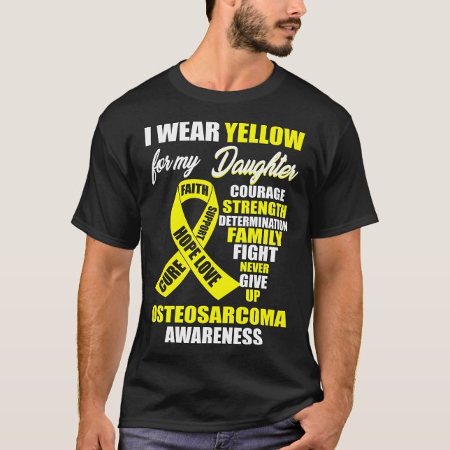 T-shirt Je porte une prise de conscience de l'ostéosarcome (Devant)