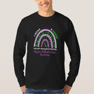 T-shirt Je Porte Violet Vert Petite-fille Hospice Palliati
