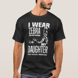 T-shirt Je Porte Zèbre Pour Mon Ruban De Maladie Rare De F