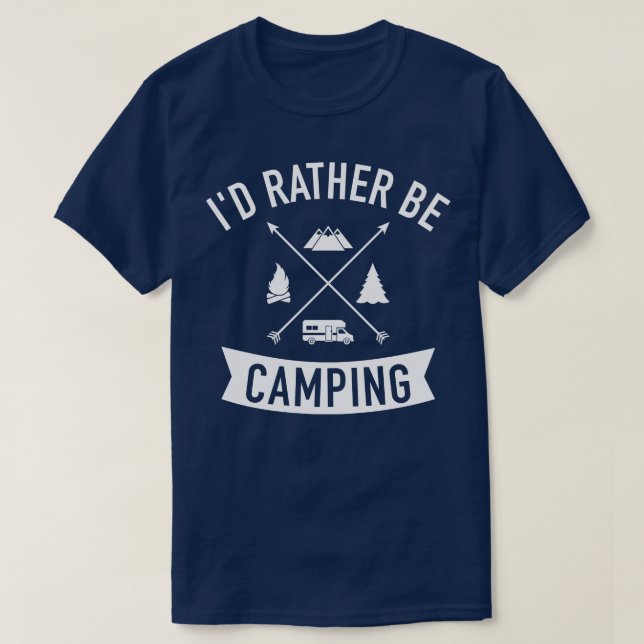 T-shirt Je préfère camper RV (Design devant)