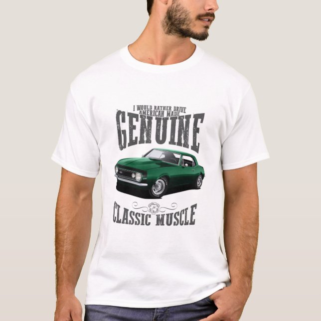 T-shirt Je préfère conduire un Camaro Vert (Devant)