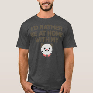 T-shirt Je Préfère Être À La Maison Avec Mon Chat
