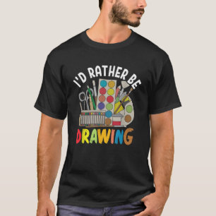 T-shirt Je préfère être dessin peinture dessin dessin pein