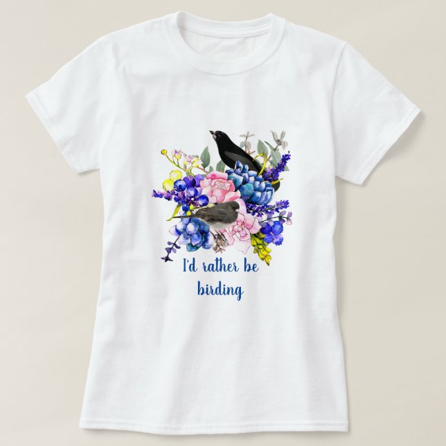 T-shirt Je préfère être Oiseau / Oiseau Amoureux (Design devant)
