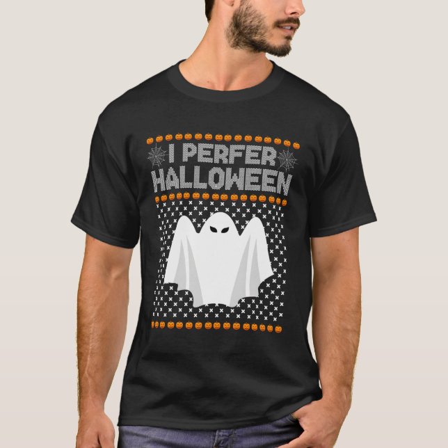 T-shirt Je Préfère Halloween Sweater de Noël Funny Ugly Xm (Devant)