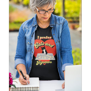 T-shirt Je préfère les chats et les jigsades