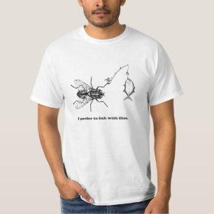 T-shirt Je préfère pêcher avec des mouches