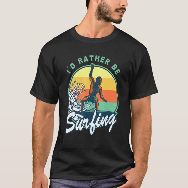 T-shirt Je préfère surfer Surfer Surfer les années 70 80s  (Devant)