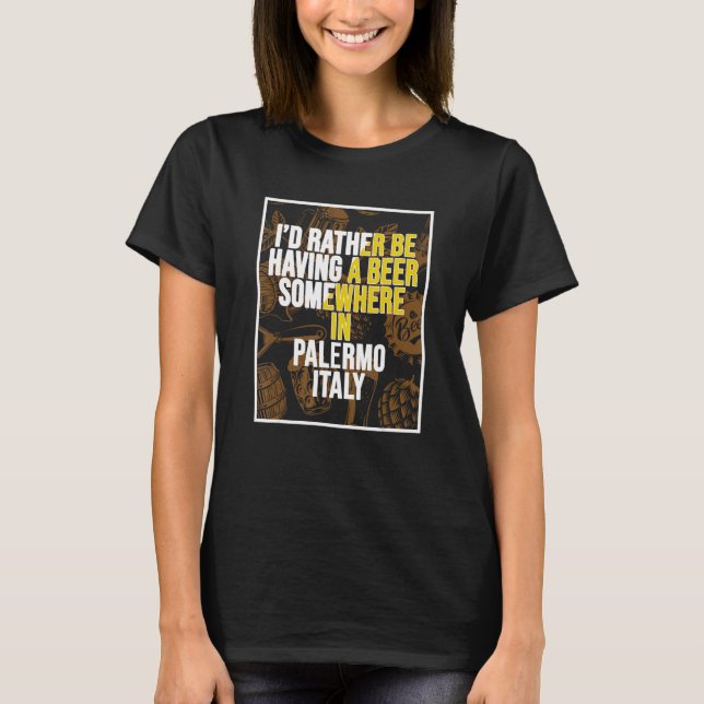 T-shirt Je préférerais boire une bière quelque part à Pale (Devant)