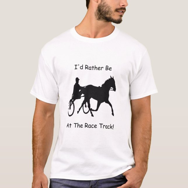 T-shirt Je Préférerais Être À La Course À Chevaux De Cours (Devant)