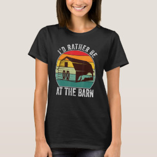T-shirt Je préférerais être à la grange - Drôle de cheval 