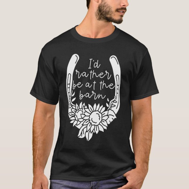 T-shirt Je préférerais être à la grange pour la propriétai (Devant)