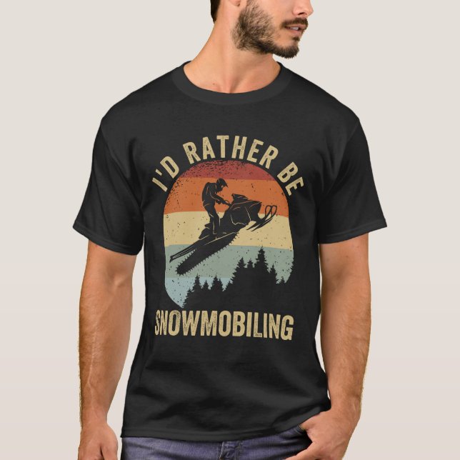T-shirt Je Préférerais Être Motoneige (Devant)