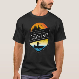 T-shirt Je préférerais être sur Swede Lake Wisconsin Fishi