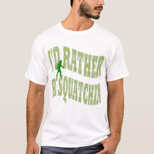 T-shirt Je préférerais être un camo vert Squatchin